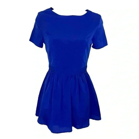 Boutique Cobalt Blue Cutout Back Mini Dress - Picture 1 of 5